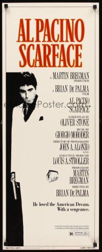 2y595 SCARFACE insert '83 Al Pacino as Tony Montana, directed by Brian De Palma, Oliver Stone!