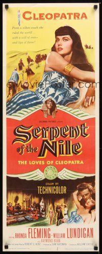 2y600 SERPENT OF THE NILE insert '53 sexiest Rhonda Fleming as Egyptian Queen Cleopatra, Lundigan!