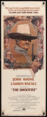 2y605 SHOOTIST insert '76 best Richard Amsel artwork of cowboy John Wayne & cast!
