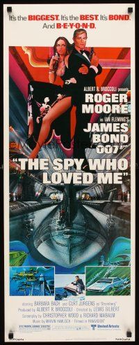 2y614 SPY WHO LOVED ME insert '77 great art of Roger Moore as James Bond 007 by Bob Peak!