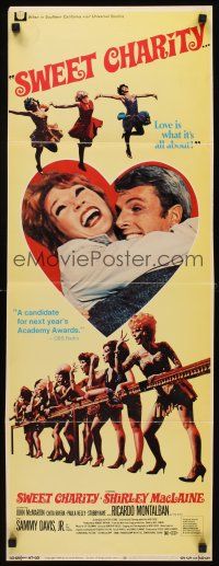 2y633 SWEET CHARITY insert '69 Bob Fosse musical starring Shirley MacLaine, it's all about love!