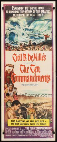 2y646 TEN COMMANDMENTS insert R66 Cecil B. DeMille classic, Charlton Heston & Yul Brynner!