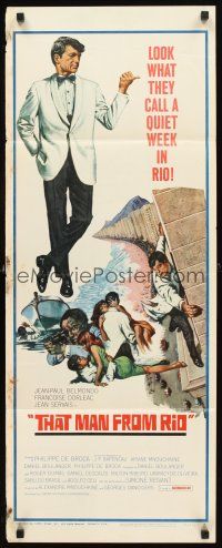 2y654 THAT MAN FROM RIO insert '64 L'homme de Rio, suave secret agent Jean-Paul Belmondo!