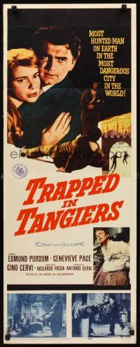 2y667 TRAPPED IN TANGIERS insert '60 Purdom, Genevieve Page, most dangerous city in the world!
