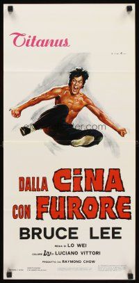 2y171 CHINESE CONNECTION Italian locandina R70s Jing Wu Men, cool Ciriello art of Bruce Lee!
