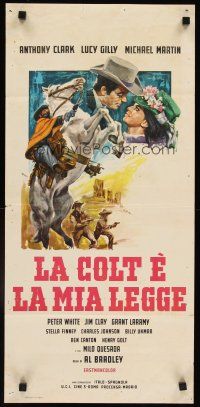 2y173 COLT IS MY LAW Italian locandina '65 Angel Del Pozo, cool spaghetti western art by Deamicis!