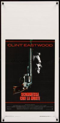 2y175 DEAD POOL Italian locandina '88 Clint Eastwood as tough cop Dirty Harry, smoking gun image!