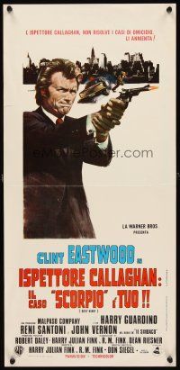 2y179 DIRTY HARRY Italian locandina '72 Franco art of Clint Eastwood pointing gun, Siegel classic!