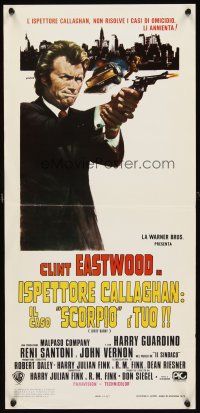 2y180 DIRTY HARRY Italian locandina R70sFranco art of Clint Eastwood pointing gun, Siegel classic!