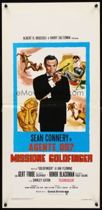 2y196 GOLDFINGER Italian locandina R70s different art of Sean Connery as James Bond 007!