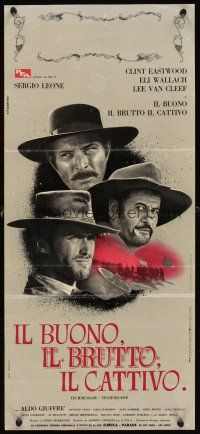 2y197 GOOD, THE BAD & THE UGLY Italian locandina '66 Clint Eastwood, Sergio Leone classic!