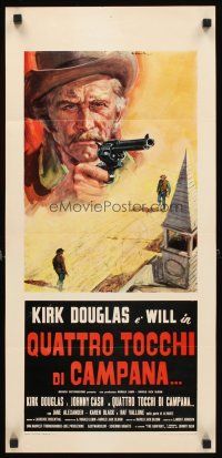2y201 GUNFIGHT Italian locandina '71 people pay to see Kirk Douglas & Johnny Cash kill each other!