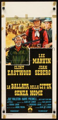 2y222 PAINT YOUR WAGON Italian locandina '70 art of Clint Eastwood, Marvin & Jean Seberg!