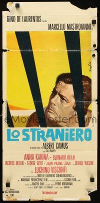 2y242 STRANGER Italian locandina '68 Luchino Visconti's Lo Straniero, Nistri art of Mastroianni!