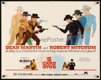2z335 5 CARD STUD 1/2sh '68 cowboys Dean Martin & Robert Mitchum draw on each other!