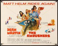 2z350 AMBUSHERS 1/2sh '67 art of Dean Martin as Matt Helm with sexy Slaygirls on motorcycle!