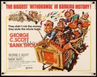 2z363 BANK SHOT 1/2sh '74 wacky art of George C. Scott taking the whole bank by Jack Davis!
