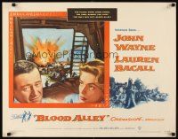 2z376 BLOOD ALLEY 1/2sh '55 John Wayne, Lauren Bacall in China, directed by William Wellman!