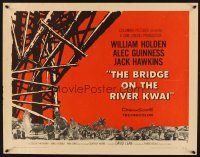 2z383 BRIDGE ON THE RIVER KWAI style B pre-awards 1/2sh '58 Holden, Guinness, David Lean classic!