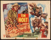 2z384 BROTHERS IN THE SADDLE style A 1/2sh '49 western art of cowboy Tim Holt on horse with gun!