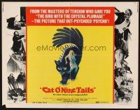 2z401 CAT O' NINE TAILS 1/2sh '71 Dario Argento's Il Gatto a Nove Code, wild horror art of cat!