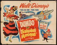 2z456 DUMBO/SALUDOS AMIGOS style A 1/2sh '49 Donald Duck, Joe Carioca, Disney two-in-one fun-fare!