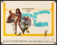 2z476 FATHOM 1/2sh '67 art of sexy nearly-naked Raquel Welch in parachute harness & action scenes!