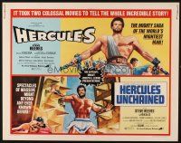 2z511 HERCULES/HERCULES UNCHAINED 1/2sh '73 world's mightiest man Steve Reeves double-bill!