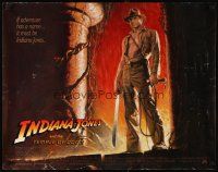 2z536 INDIANA JONES & THE TEMPLE OF DOOM 1/2sh '84 full-length art of Harrison Ford by Bruce Wolfe