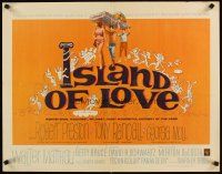 2z542 ISLAND OF LOVE 1/2sh '63 Robert Preston & Tony Randall, sexy Georgia Moll in bikini!