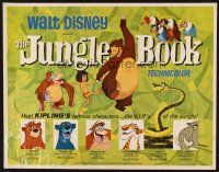 2z555 JUNGLE BOOK 1/2sh '67 Walt Disney cartoon classic, great image of Mowgli & friends!