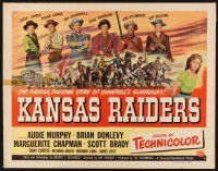2z556 KANSAS RAIDERS style B 1/2sh '50 Audie Murphy, the fighting story of Quantrill's guerrillas!