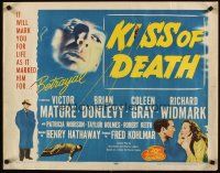 2z562 KISS OF DEATH 1/2sh R53 really cool art of Victor Mature in film noir classic!