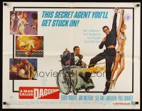 2z588 MAN CALLED DAGGER 1/2sh '67 Terry Moore, Paul Mantee, art of guy in wheelchair with guns!