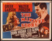 2z600 MINIVER STORY style B 1/2sh '50 artwork of pretty Greer Garson & Walter Pidgeon!