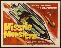 2z602 MISSILE MONSTERS 1/2sh '58 aliens bring destruction from the stratosphere, wacky sci-fi art!