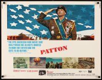 2z651 PATTON 1/2sh '70 General George C. Scott military World War II classic!