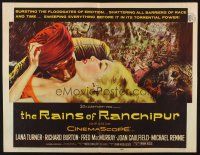 2z667 RAINS OF RANCHIPUR 1/2sh '55 art of Lana Turner & Burton, rains couldn't wash their sin away