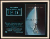 2z674 RETURN OF THE JEDI 1/2sh '83 George Lucas classic, great art of hands holding lightsaber!
