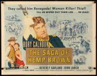 2z695 SAGA OF HEMP BROWN 1/2sh '58 art of Rory Calhoun in Civil War uniform, sexy Beverly Garland!