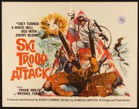 2z711 SKI TROOP ATTACK 1/2sh '60 Roger Corman, really wild World War II skier art!