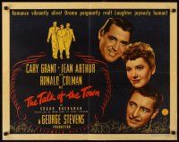 2z741 TALK OF THE TOWN 1/2sh '42 great headshots of Cary Grant, Jean Arthur & Ronald Colman!