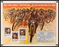 2z786 WILD ANGELS 1/2sh '66 art of biker Peter Fonda & sexy Nancy Sinatra on motorcycle!