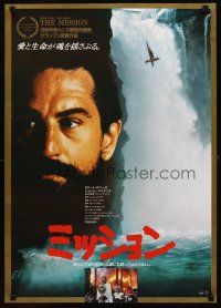 2z198 MISSION Japanese '86 Robert De Niro, Jeremy Irons, cool waterfall artwork!