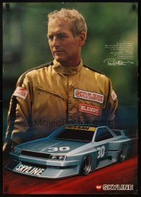 2z212 NEW SKYLINE 20x29 Japanese advertising poster '79 image of Paul Newman & racing Nissan!