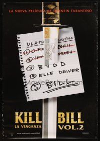 3b113 KILL BILL: VOL. 2 teaser DS Argentinean '04 Uma Thurman, hit list & katana!