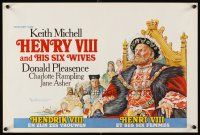 3b394 HENRY VIII & HIS SIX WIVES Belgian '72 art of Kieth Michell as King, Charlotte Rampling!