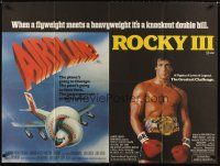 3b489 AIRPLANE/ROCKY III British quad '80s when a flyweight meets a heavyweight, it's a knockout!