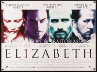 3b511 ELIZABETH DS British quad '98 Cate Blanchett, Geoffrey Rush, Joseph Fiennes!
