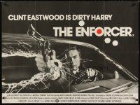 3b512 ENFORCER British quad '76 Eastwood as Dirty Harry pointing gun through broken windshield!